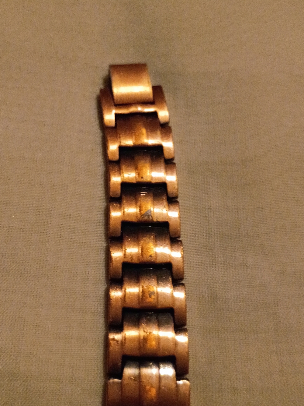 Copper-Tone Linked Metal Watch Band